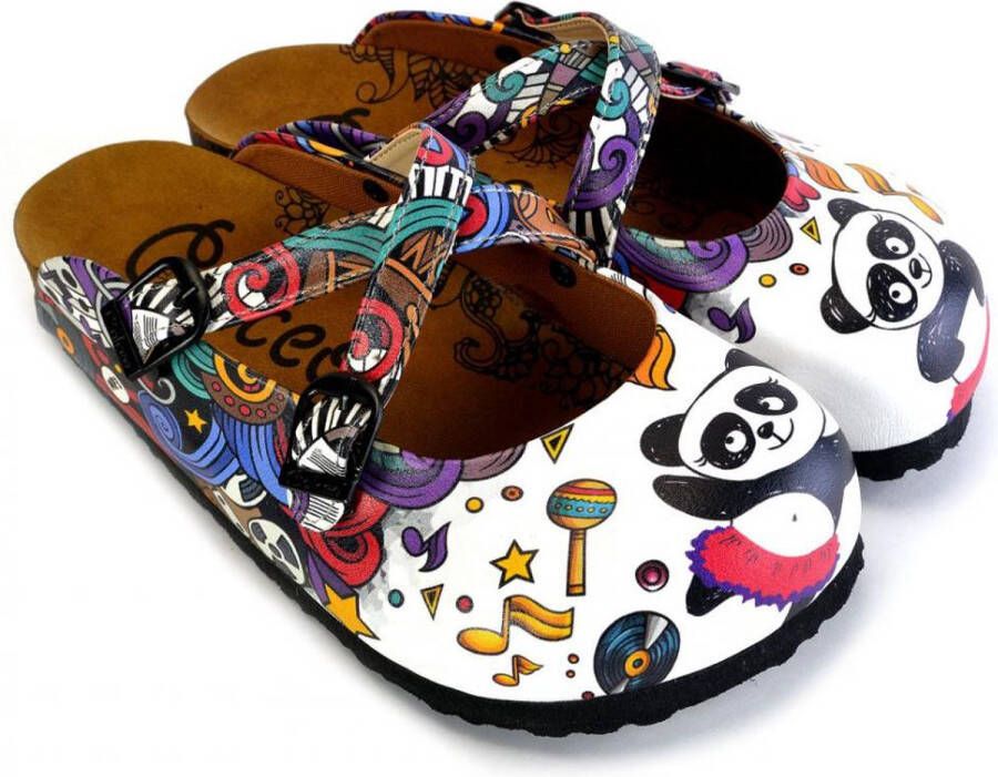 GOBY Dancing Pandas Clogs Slippers -Hoge kwaliteit Handmade