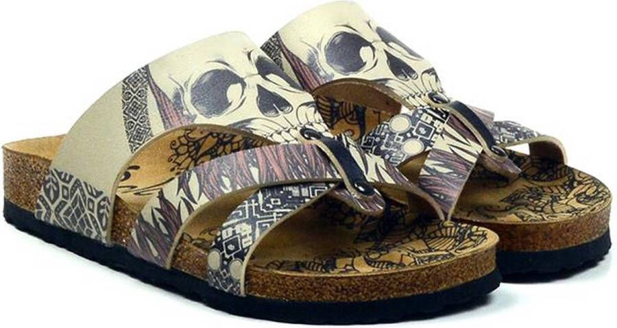 GOBY Deadly Skull Slippers Sandalen Hoge kwaliteit Handmade