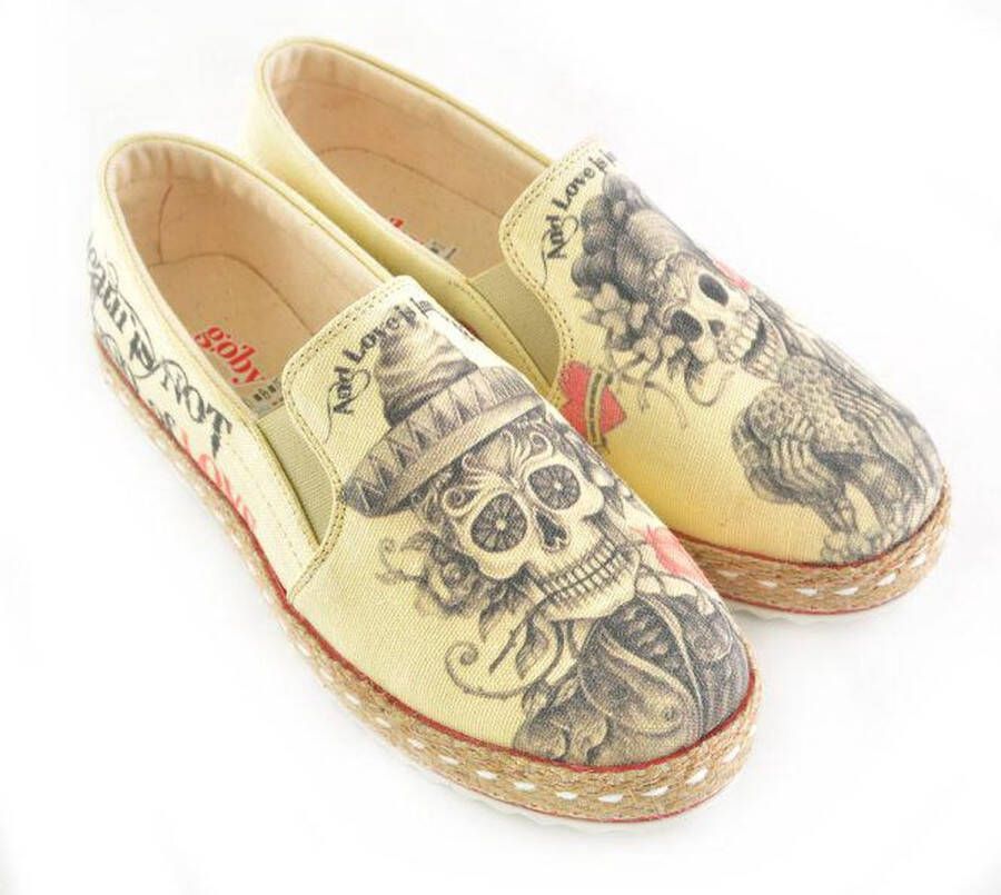 GOBY Death Is Not The End Of Love Ballerinas Flats Hoge kwaliteit Handmade Meisjesprint