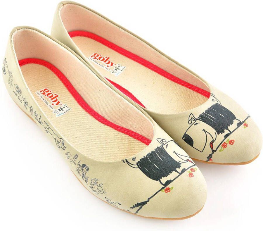 GOBY Dogs Ballerinas Flats Hoge kwaliteit Handmade Meisjesprint