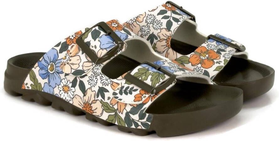 GOBY Floral Dames Sandalen Bloemen Print Vegan Leer