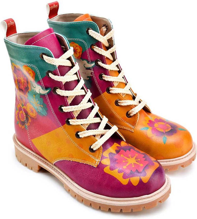 GOBY Flower Pattern Boots Sneakers Laarzen Hoge kwaliteit Handmade