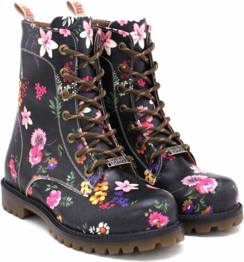 GOBY Flower Town Enkellaarsjes Damesboots Handgemaakt Premium Kwaliteit