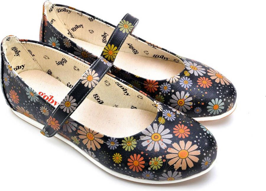 GOBY Flowers Ballerinas Sandalen Hoge kwaliteit Handmade Meisjesprint