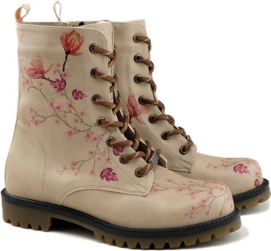 GOBY Flowers Enkellaarsjes Damesboots Handmade Premium Kwaliteit