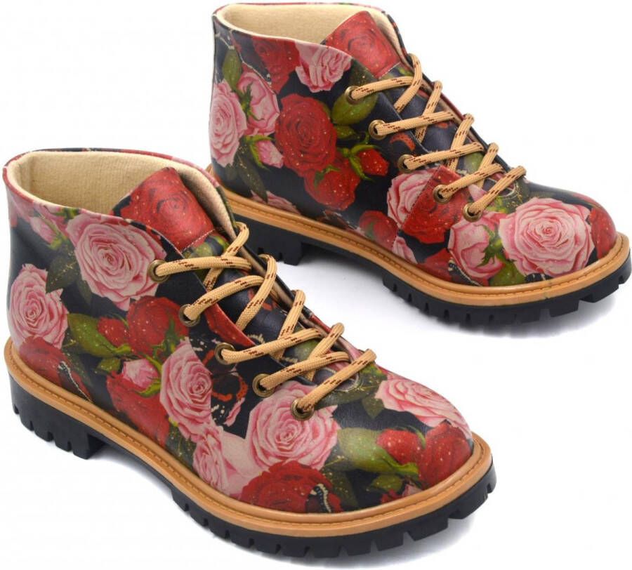 GOBY Flowers Enkellaarsjes Damesboots Laarzen Hoge kwaliteit Handmade