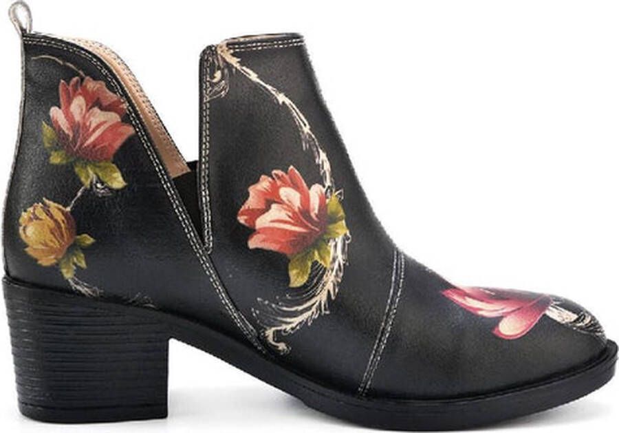 GOBY Flowers Enkellaarsjes Damesboots Laarzen Hoge kwaliteit Handmade