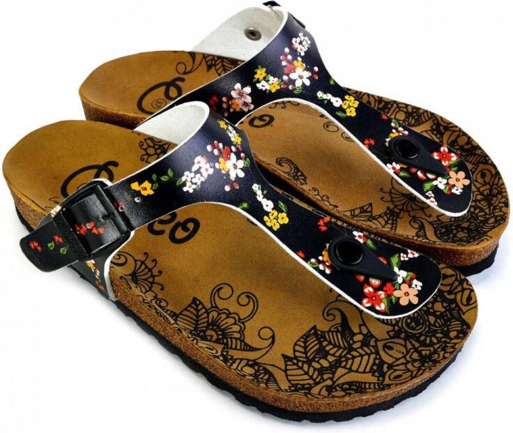 GOBY Flowers Slippers Sandalen -Hoge kwaliteit Handmade