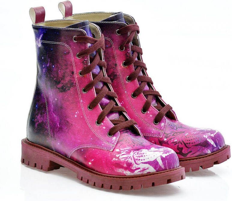 GOBY Galaxy Dream Dames Veterboots Handgemaakt Vegan Leer