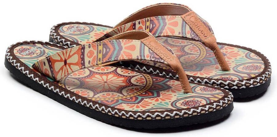 GOBY Gekleurde Mandala Slippers Sandalen Handgemaakt Premium Kwaliteit