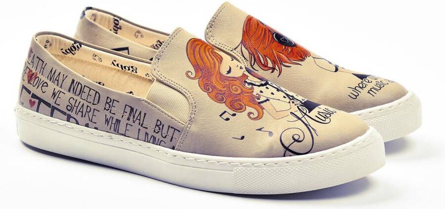 GOBY Girl Playing music Schoenen Sneakers Hoge kwaliteit Handmade Meisjesprint