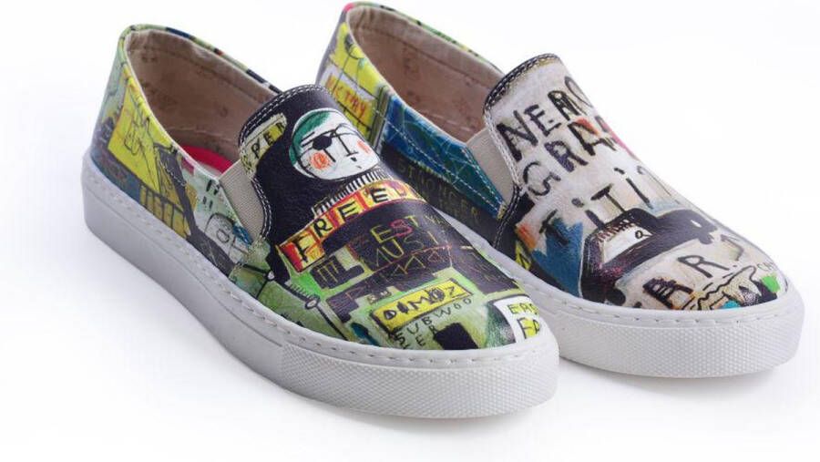 GOBY Graffiti Schoenen Sneakers Hoge kwaliteit Handmade Meisjesprint