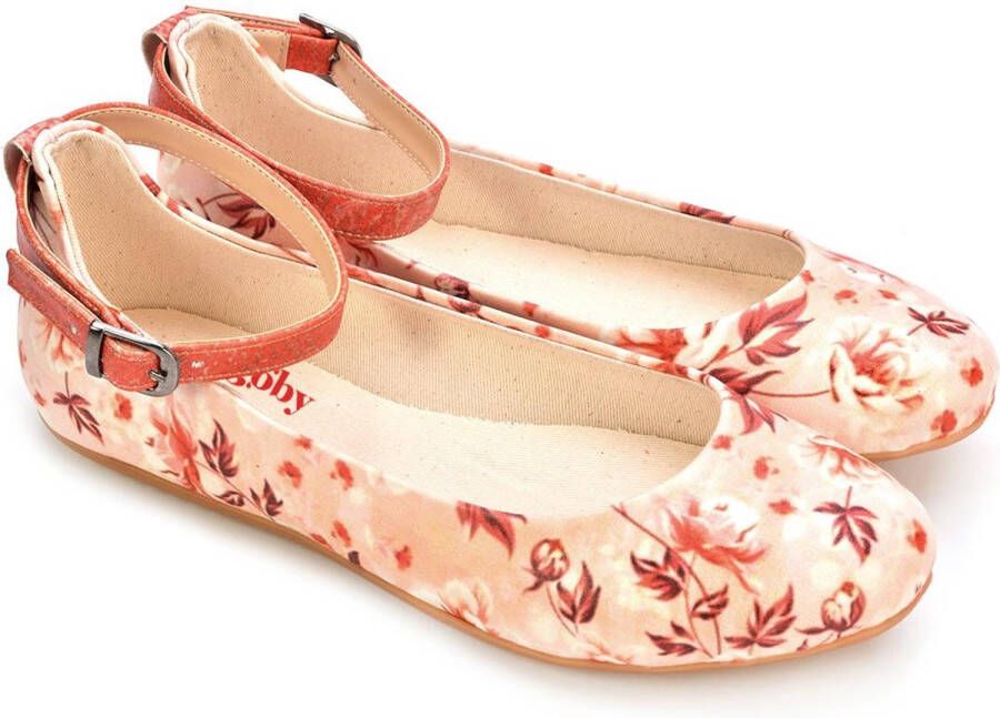 GOBY Herfst Bladeren Ballerinas Flats Hoge kwaliteit Handmade Meisjesprint