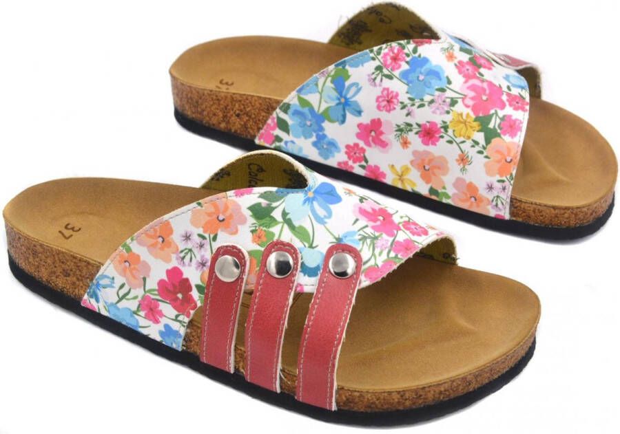 GOBY Kleurrijke Bloemen Slippers Sandalen Hoge kwaliteit Handmade