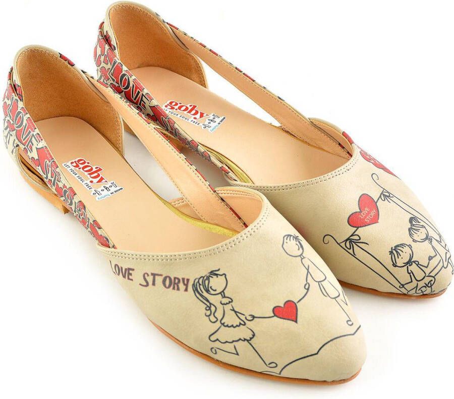 GOBY Love story Ballerinas Sandalen -Hoge kwaliteit Handmade Meisjesprint