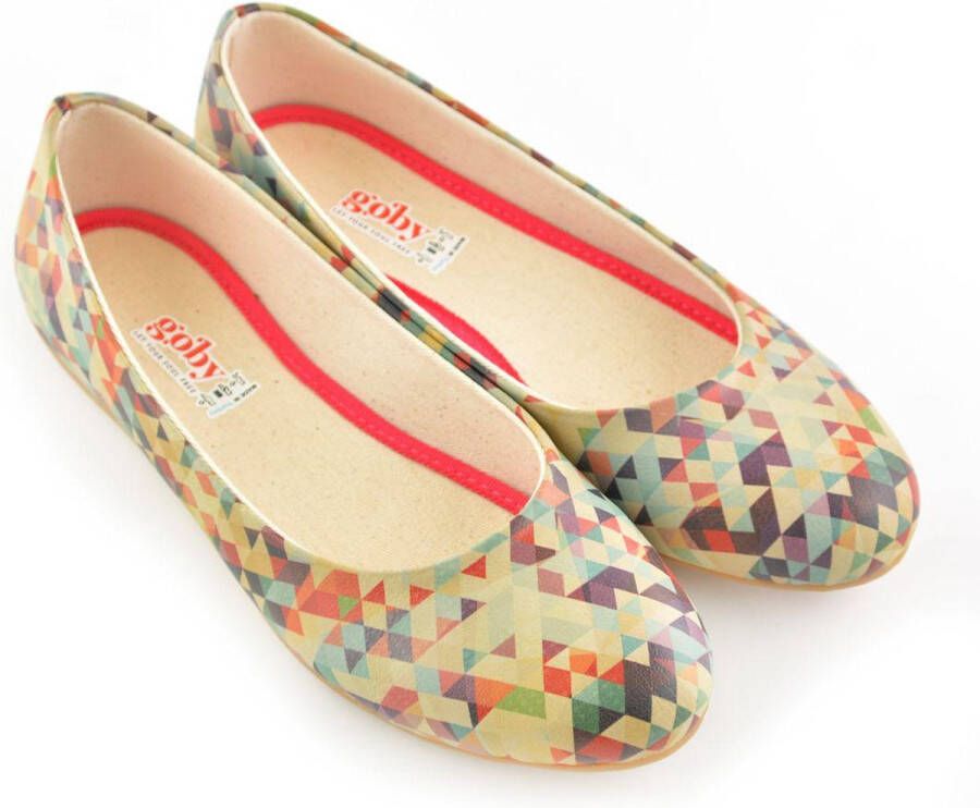 GOBY Patroon Ballerinas Flats Hoge kwaliteit Handmade Meisjesprint