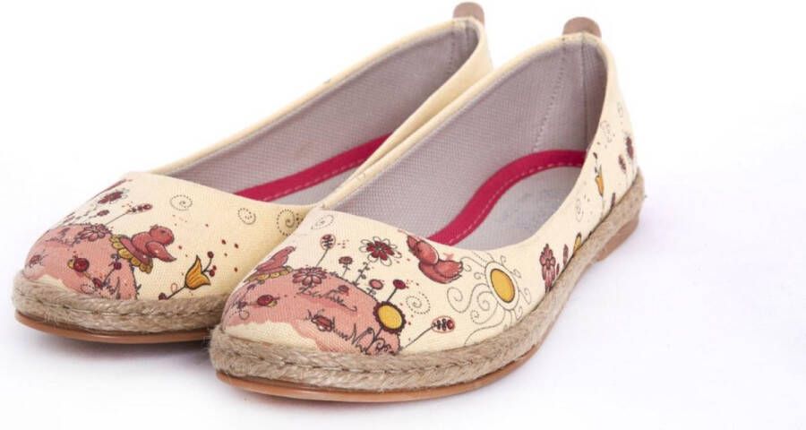 GOBY Pink Field Ballerinas Sneakers Hoge kwaliteit Handmade Meisjesprint