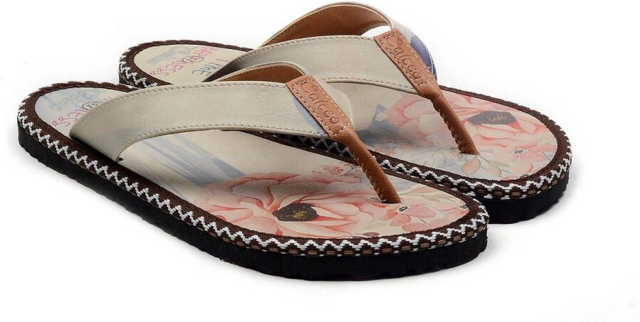 GOBY Pink Roos Slipper Handgemaakt Premium Kwaliteit