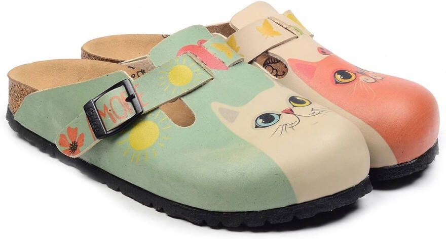 GOBY Purrfect Vegan Clogs Handmade Cat Print