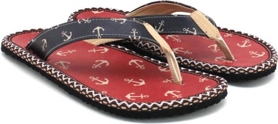 GOBY Rode Ankers Slippers Sandalen Handgemaakt Premium Kwaliteit