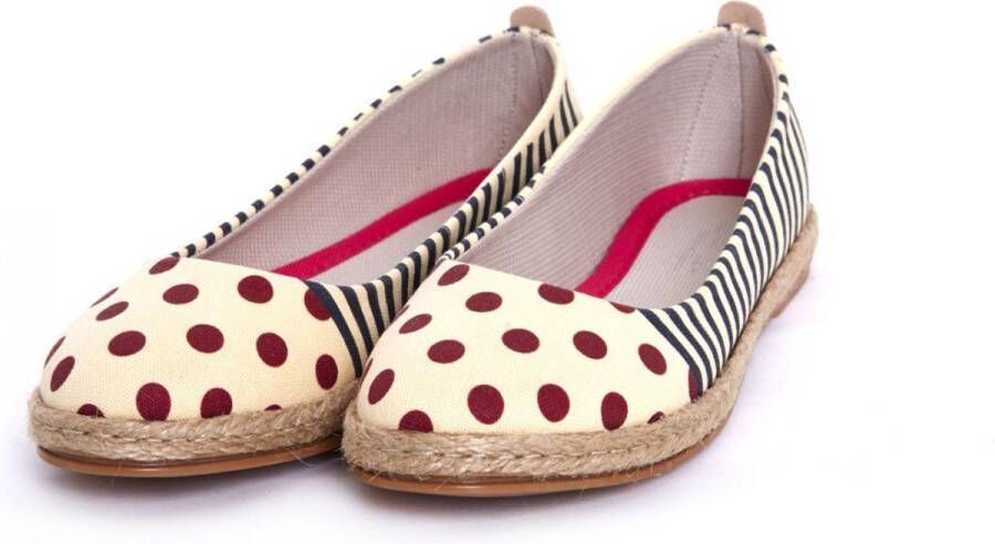 GOBY Rode Stippen Ballerinas Flats Hoge kwaliteit Handmade Meisjesprint