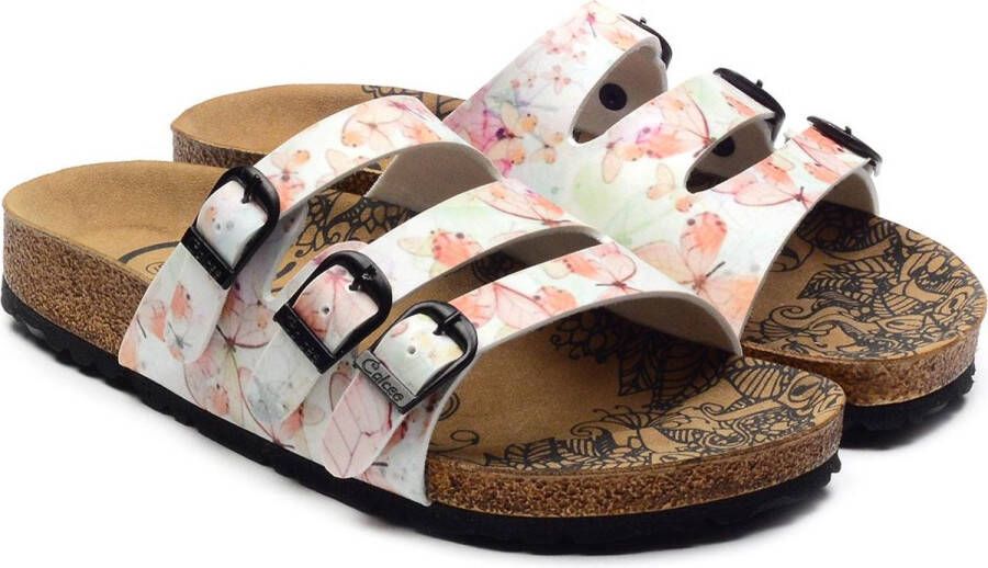 GOBY Roze Vlinders Slippers Sandalen Hoge kwaliteit Handmade