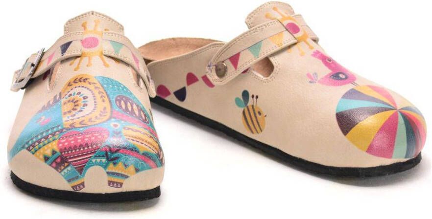 GOBY Safari Joy Dames Clogs Handgemaakt Kleurrijke Print