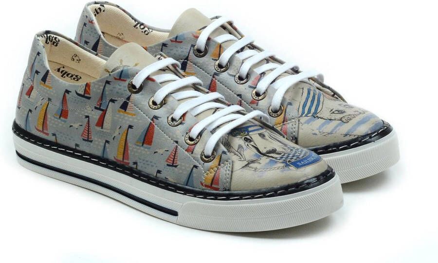 GOBY Sailing Boats Schoenen Sneakers Hoge kwaliteit Handmade Meisjesprint