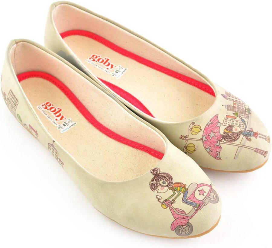 GOBY Scooter Girl Ballerinas Flats Hoge kwaliteit Handmade Meisjesprint