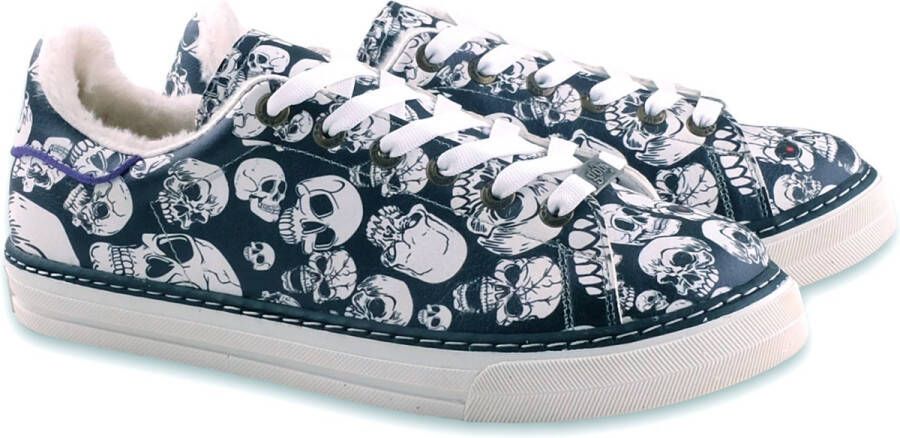 GOBY Skulls Schoenen Sneakers Hoge kwaliteit Handmade Meisjesprint