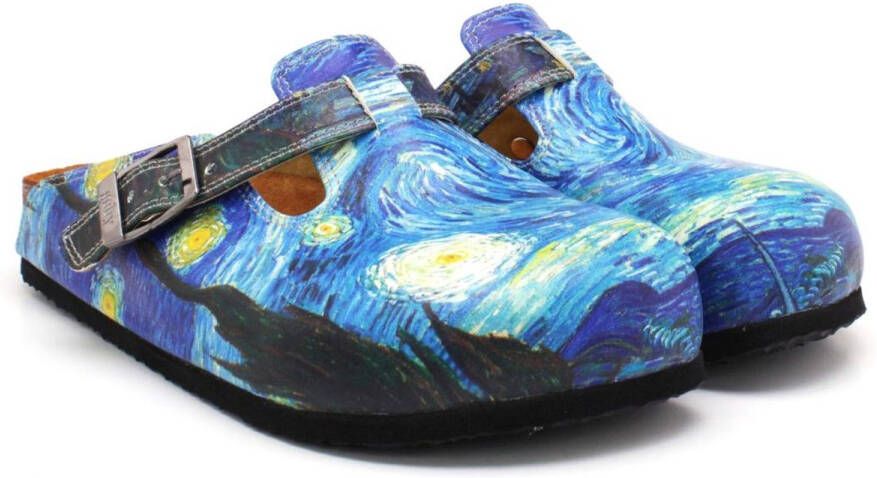 GOBY Starry Night Dames Clogs Handgemaakt Kunstprint