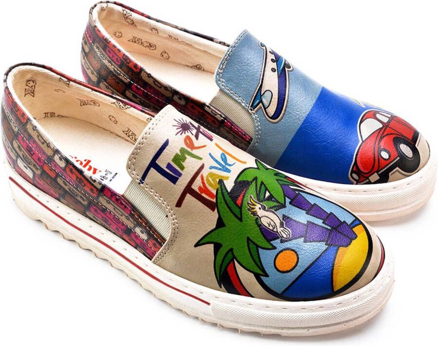 GOBY Time To Travel Ballerinas Sneakers Hoge kwaliteit Handmade Meisjesprint