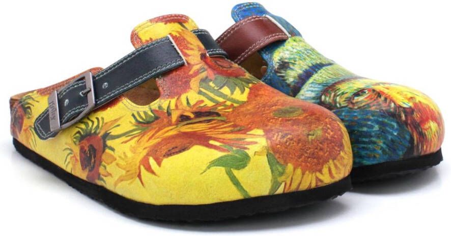 GOBY Van Gogh Vibes Dames Clogs Handgemaakt Kunstprint