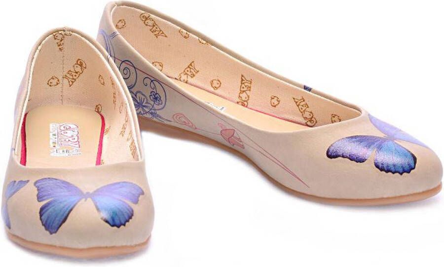 GOBY Vlinder Ballerinas Flats Hoge kwaliteit Handmade Meisjesprint