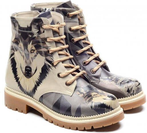 GOBY Wolf Spirit Dames Veterboots Handgemaakt Vegan Leer