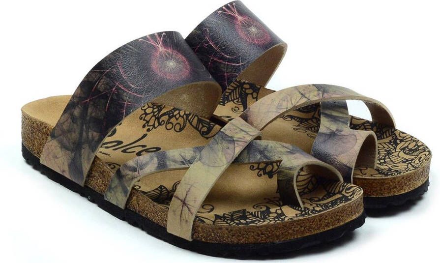 GOBY Zwart Patroon Sandalen Slippers Hoge kwaliteit Handmade