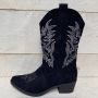 Goedkopeschoenen.com Smile Favorites Dames Cowboylaarzen met Hak Zwart Suedine - Thumbnail 5