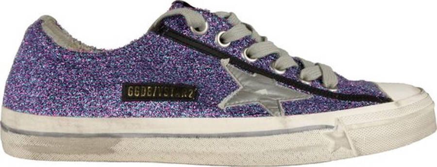 Golden Goose Purple Leather Sneakers