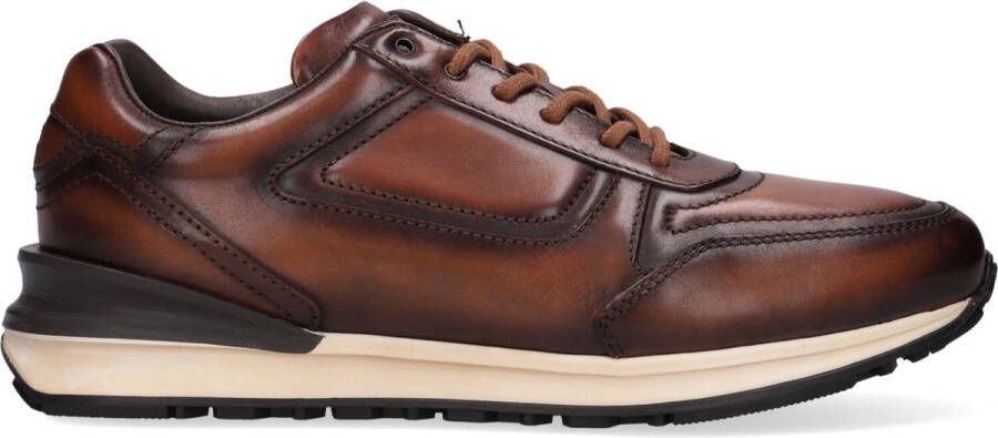 Greve Podium 7258 Lage sneakers Leren Sneaker Heren Cognac