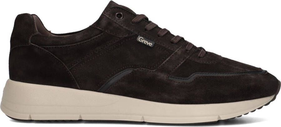 GREVE Lage Sneakers Heren Walker H Maat: 43 5 Materiaal: Suède Kleur: Bruin