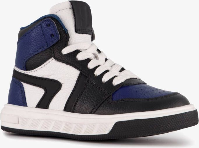 Groot hoge leren jongens sneakers blauw zwart Uitneembare zool