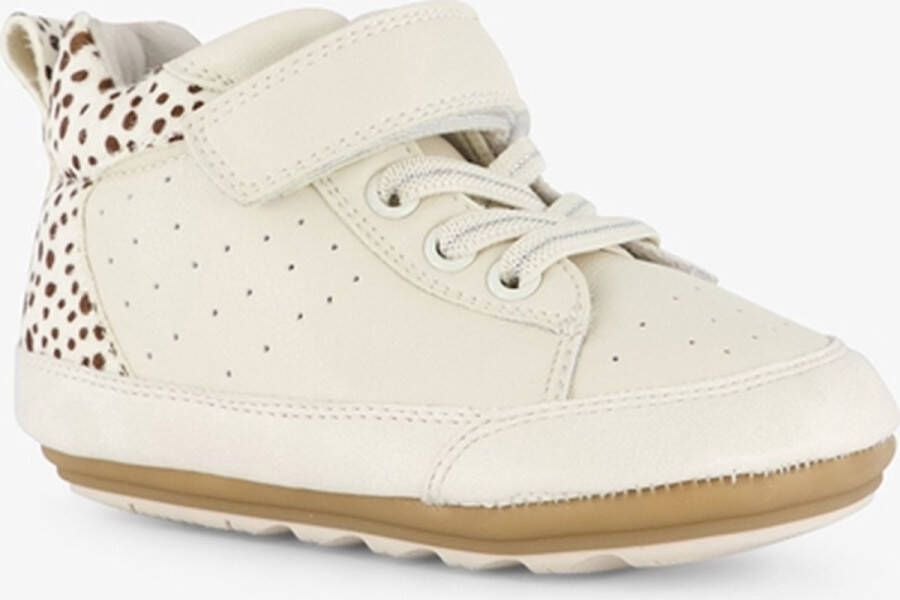 Groot leren babyschoenen beige Uitneembare zool In cadeauverpakking