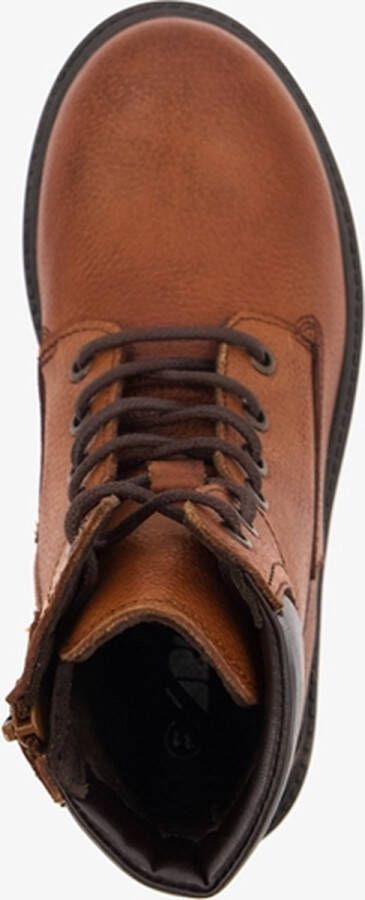 Groot leren jongens veterboots cognac