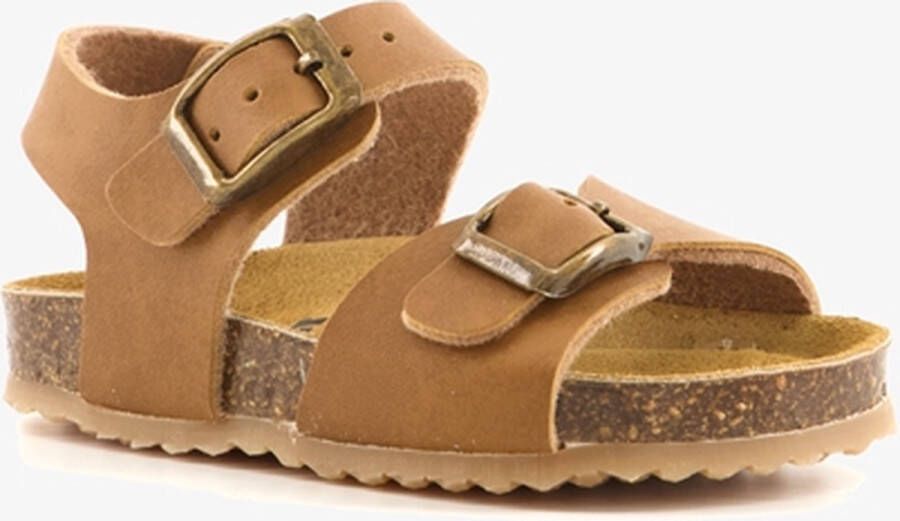 Groot leren kinder bio sandalen cognac