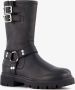 Groot leren meisjes biker boots Zwart - Thumbnail 1