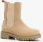 Groot leren meisjes chelsea boots beige Uitneembare zool - Thumbnail 1