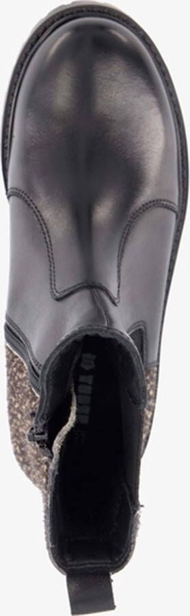 Groot leren meisjes chelsea boots met dierenprint Zwart Maat Uitneembare zool28