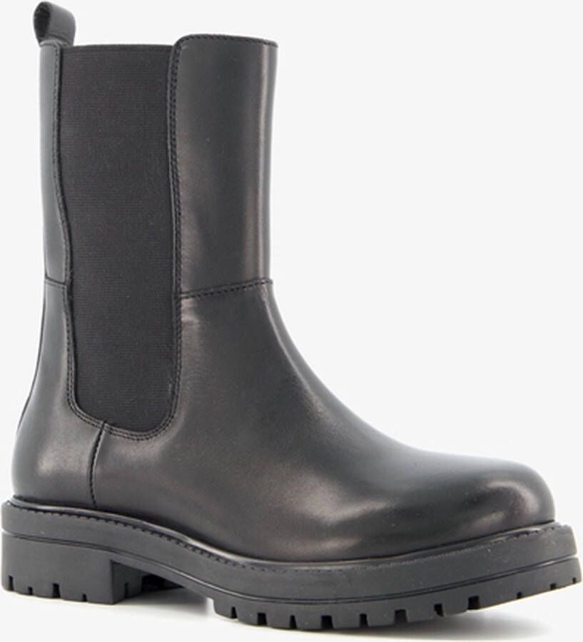 Groot leren meisjes chelsea boots Zwart