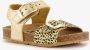 Groot leren meisjes sandalen luipaardprint goud - Thumbnail 1