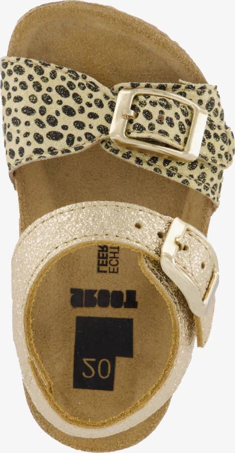 Groot leren meisjes sandalen luipaardprint goud